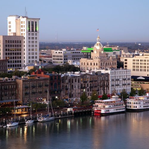 River Street in the Historic District of Savannah, Georgia